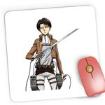 PC, gaming si accesorii - Periferice PC - Mousepad - Mousepad Gaming Attack on Titan Levi Ackerman Anime Fortnite, 21x19 cm - Infinity.ro