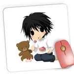 PC, gaming si accesorii - Periferice PC - Mousepad - Mousepad Gaming Death Note Bebe Detectiv Tort Manga, 21x19 cm - Infinity.ro