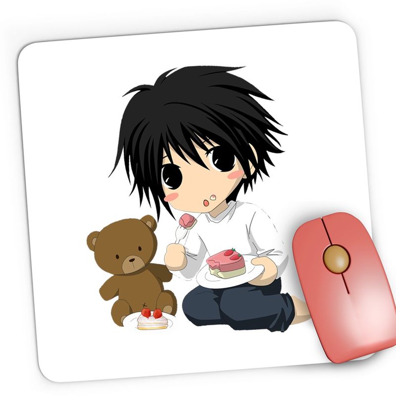 PC, gaming si accesorii - Periferice PC - Mousepad - Mousepad Gaming Death Note Bebe Detectiv Tort Manga, 21x19 cm - Infinity.ro