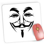 PC, gaming si accesorii - Periferice PC - Mousepad - Mousepad Gaming Anonymous Joker Fawkes Mask Gamer Anonim, 21x19 cm - Infinity.ro