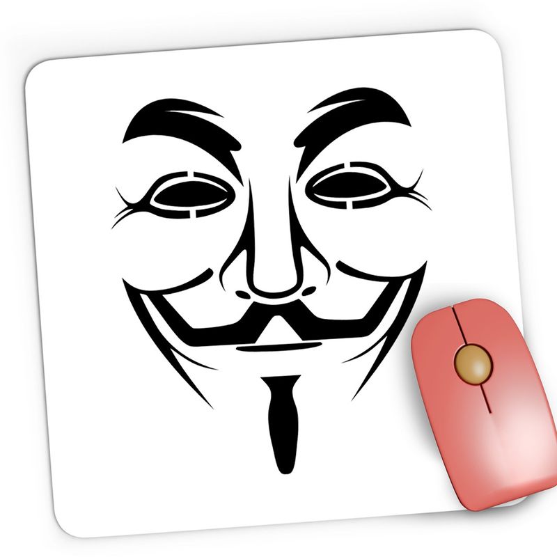 PC, gaming si accesorii - Periferice PC - Mousepad - Mousepad Gaming Anonymous Joker Fawkes Mask Gamer Anonim, 21x19 cm - Infinity.ro