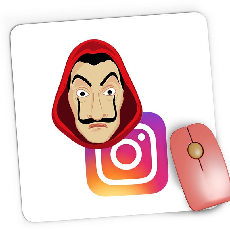 PC, gaming si accesorii - Periferice PC - Mousepad - Mousepad Gaming Casa de Papel Instagram Creator Insta, 21x19 cm - Infinity.ro