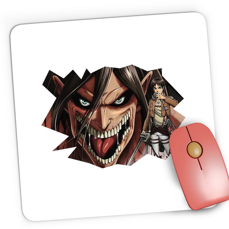 PC, gaming si accesorii - Periferice PC - Mousepad - Mousepad Gaming Attack on Titan Eren Yeager GTA Horror, 21x19 cm - Infinity.ro