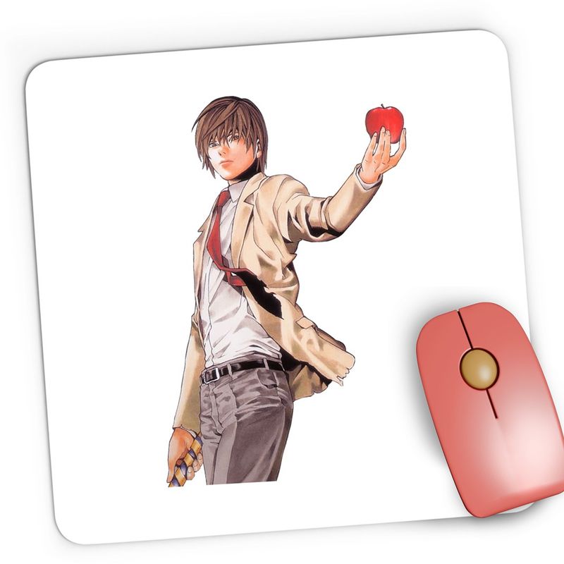 PC, gaming si accesorii - Periferice PC - Mousepad - Mousepad Gaming Death Note Light Yagami Apple Mar Anime, 21x19 cm - Infinity.ro