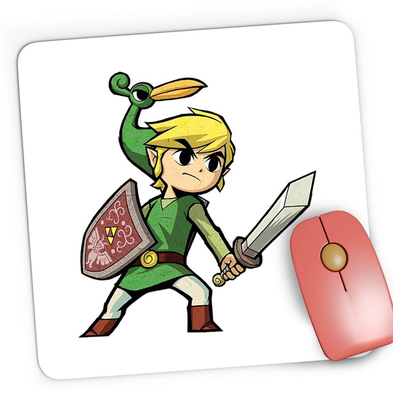 PC, gaming si accesorii - Periferice PC - Mousepad - Mousepad Gaming Link Warrior Legend of Zelda Breath, 21x19 cm - Infinity.ro