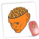 PC, gaming si accesorii - Periferice PC - Mousepad - Mousepad Gaming Bitcoin in Head, 21x19 cm - Infinity.ro
