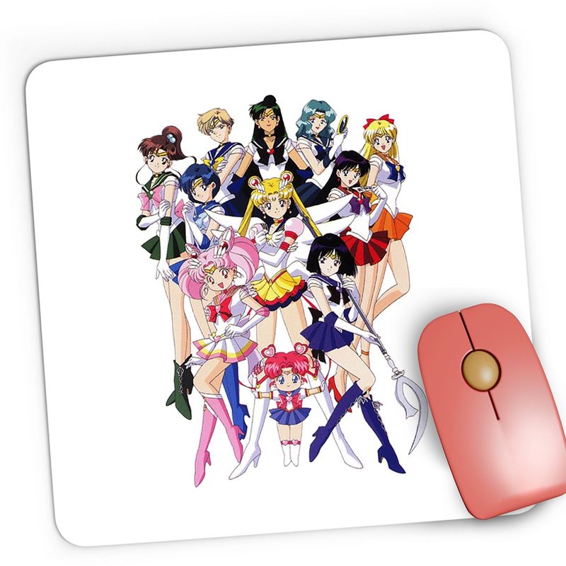 PC, gaming si accesorii - Periferice PC - Mousepad - Mousepad Gaming Sailor Moon All Team Crew Anime Manga, 21x19 cm - Infinity.ro