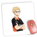 PC, gaming si accesorii - Periferice PC - Mousepad - Mousepad Gaming Haikyuu Kei Tsukishima Volei Anime, 21x19 cm - Infinity.ro