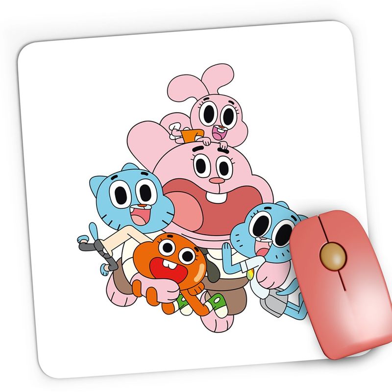 PC, gaming si accesorii - Periferice PC - Mousepad - Mousepad Gaming The Amazing World of Gumball All Family Familie, 21x19 cm - Infinity.ro