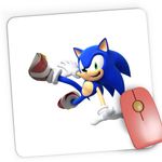 PC, gaming si accesorii - Periferice PC - Mousepad - Mousepad Gaming Sonic Hedgehog Salt Energie Video Game, 21x19 cm - Infinity.ro