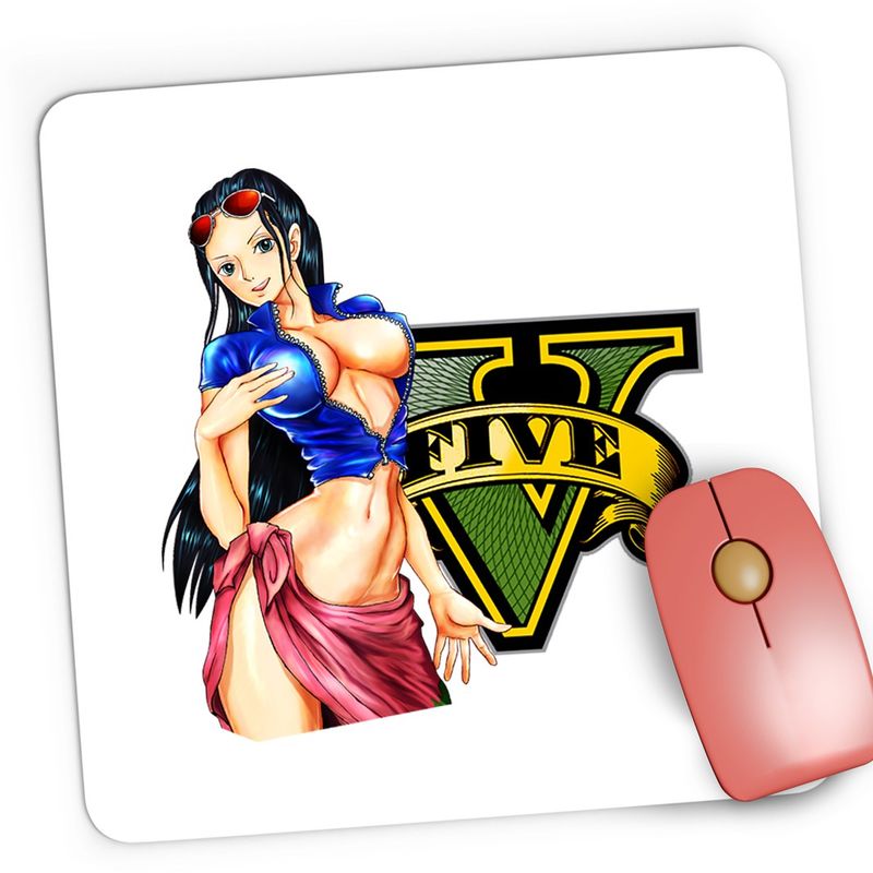 PC, gaming si accesorii - Periferice PC - Mousepad - Mousepad Gaming GTA Girl One Piece Nico Robin Devil, 21x19 cm - Infinity.ro
