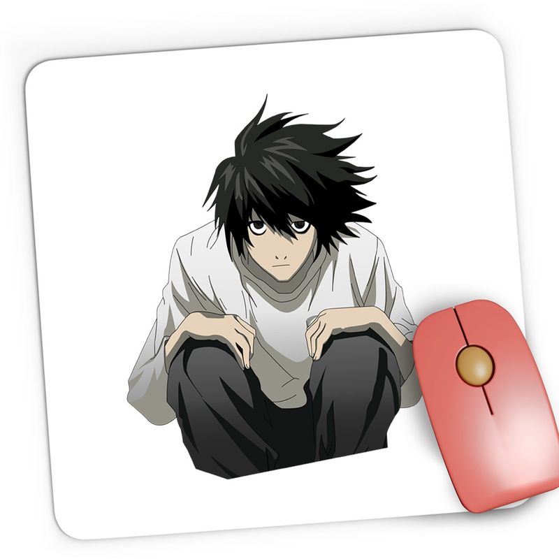 PC, gaming si accesorii - Periferice PC - Mousepad - Mousepad Gaming Death Note L Detectiv Dragobete Valentines Day Anime, 21x19 cm - Infinity.ro