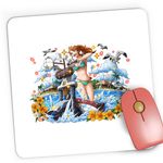 PC, gaming si accesorii - Periferice PC - Mousepad - Mousepad Gaming One Piece Nami Crazy Girl Cartoon, 21x19 cm - Infinity.ro