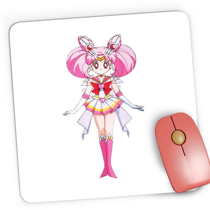 PC, gaming si accesorii - Periferice PC - Mousepad - Mousepad Gaming Sailor Moon Chibiusa Pink Roz Anime, 21x19 cm - Infinity.ro