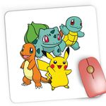 PC, gaming si accesorii - Periferice PC - Mousepad - Mousepad Gaming Pokemon Go Cards Pikachu Bulbasaur, 21x19 cm - Infinity.ro