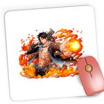PC, gaming si accesorii - Periferice PC - Mousepad - Mousepad Gaming One Piece Portgas D Ace Gol Fire Fist, 21x19 cm - Infinity.ro
