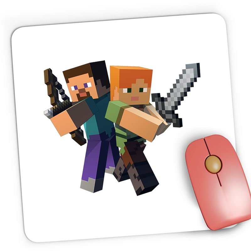 PC, gaming si accesorii - Periferice PC - Mousepad - Mousepad Gaming Steve Alex Fight Minecraft, 21x19 cm - Infinity.ro