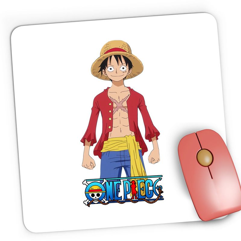 PC, gaming si accesorii - Periferice PC - Mousepad - Mousepad Gaming Monkey D Luffy Capitan Pirat Marinar One Piece, 21x19 cm - Infinity.ro