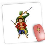 PC, gaming si accesorii - Periferice PC - Mousepad - Mousepad Gaming One Piece Monkey Luffy Roronoa Zoro Pirati, 21x19 cm - Infinity.ro