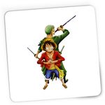 PC, gaming si accesorii - Periferice PC - Mousepad - Mousepad Gaming One Piece Monkey Luffy Roronoa Zoro Pirati, 21x19 cm - Infinity.ro