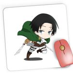 PC, gaming si accesorii - Periferice PC - Mousepad - Mousepad Gaming Captain Levi Attack on TItan AOT Anime Manga, 21x19 cm - Infinity.ro