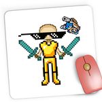 PC, gaming si accesorii - Periferice PC - Mousepad - Mousepad Gaming ThugLife Minecraft Gold Skin, 21x19 cm - Infinity.ro