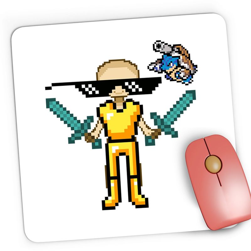 PC, gaming si accesorii - Periferice PC - Mousepad - Mousepad Gaming ThugLife Minecraft Gold Skin, 21x19 cm - Infinity.ro