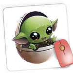 PC, gaming si accesorii - Periferice PC - Mousepad - Mousepad Gaming Baby Yoda Cos, Star Wars, Mandalorian, 21x19 cm - Infinity.ro