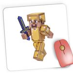 PC, gaming si accesorii - Periferice PC - Mousepad - Mousepad Gaming Minecraft Gold Skin Cool, 21x19 cm - Infinity.ro