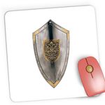 PC, gaming si accesorii - Periferice PC - Mousepad - Mousepad Gaming Age of Empires Scut Metal Armura Shield, 21x19 cm - Infinity.ro