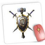 PC, gaming si accesorii - Periferice PC - Mousepad - Mousepad Gaming World of Warcraft Human Race Crest WoW, 21x19 cm - Infinity.ro