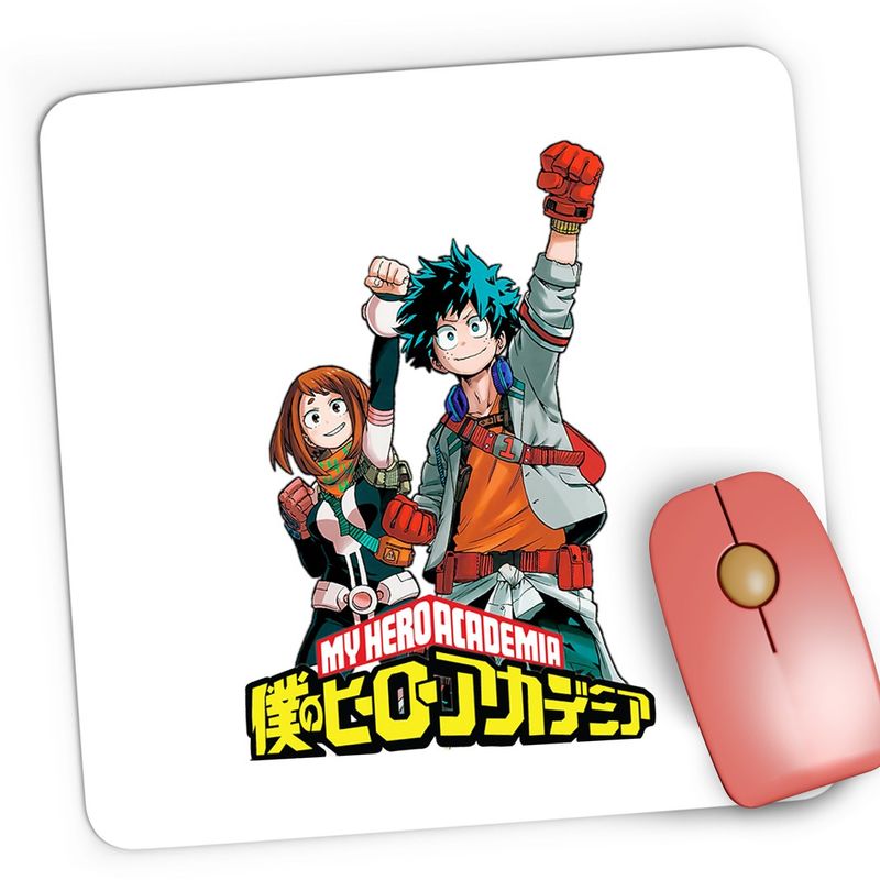 PC, gaming si accesorii - Periferice PC - Mousepad - Mousepad Gaming Hero Academia Deku Ochaco Rebel Comics, 21x19 cm - Infinity.ro