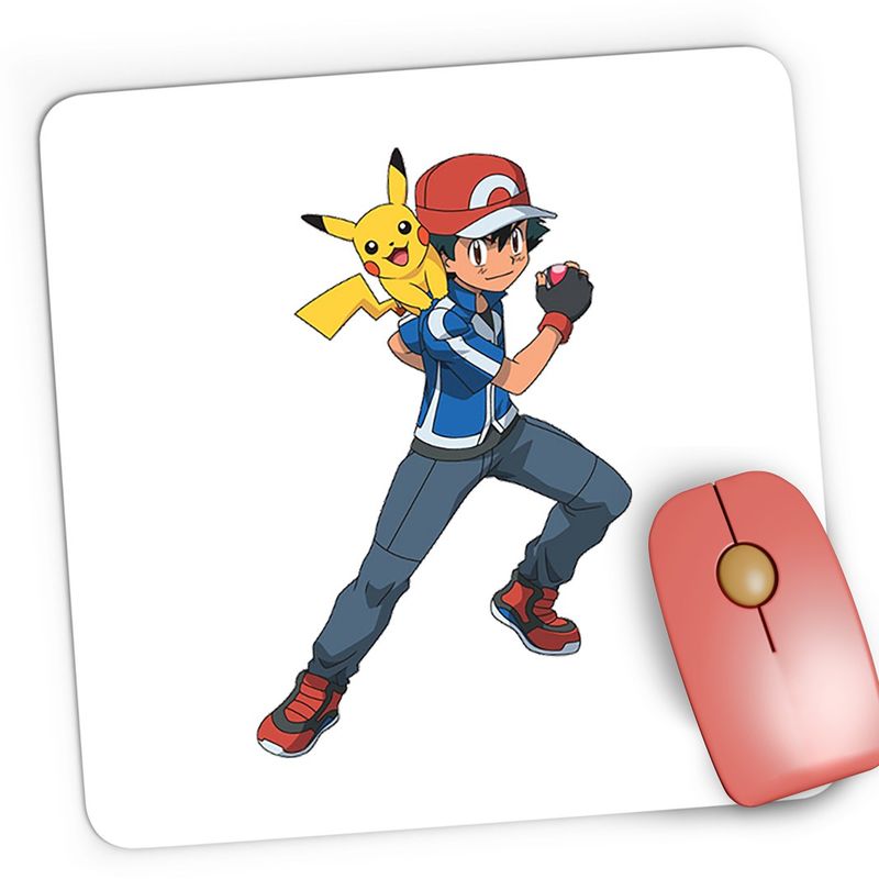 PC, gaming si accesorii - Periferice PC - Mousepad - Mousepad Gaming Pokemon Go Ash Pikachu TikTok Tik Tok, 21x19 cm - Infinity.ro