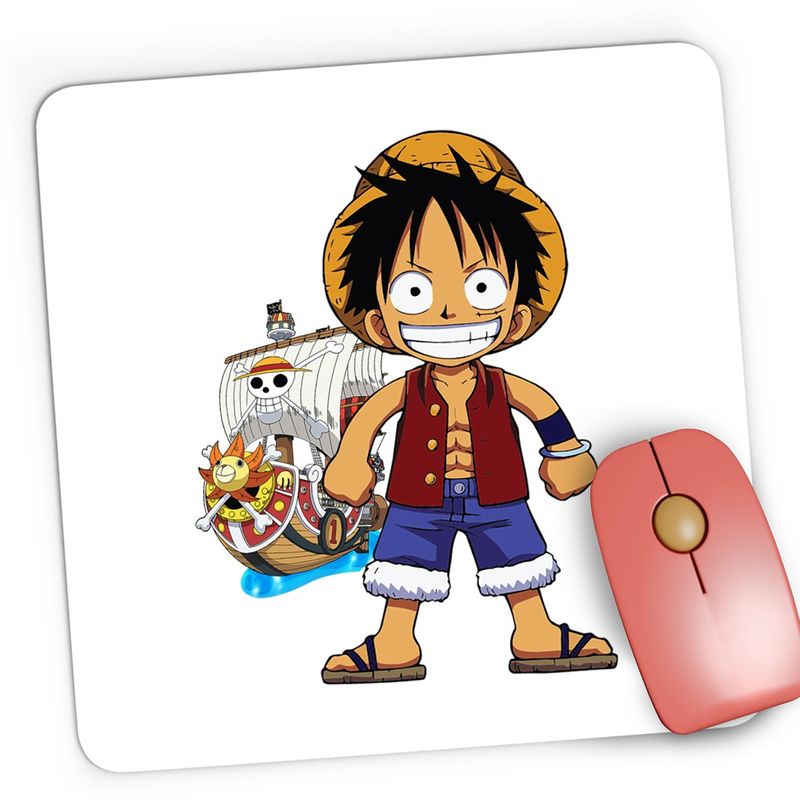 PC, gaming si accesorii - Periferice PC - Mousepad - Mousepad Gaming Straw Hat Pirates Palarie Paie Monkey Luffy One Piece, 21x19 cm - Infinity.ro