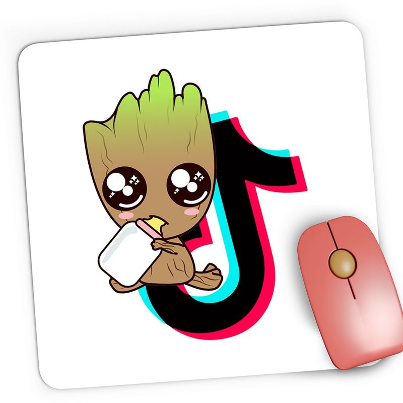 PC, gaming si accesorii - Periferice PC - Mousepad - Mousepad Gaming Baby Groot Tik Tok Star Tiktok, 21x19 cm - Infinity.ro
