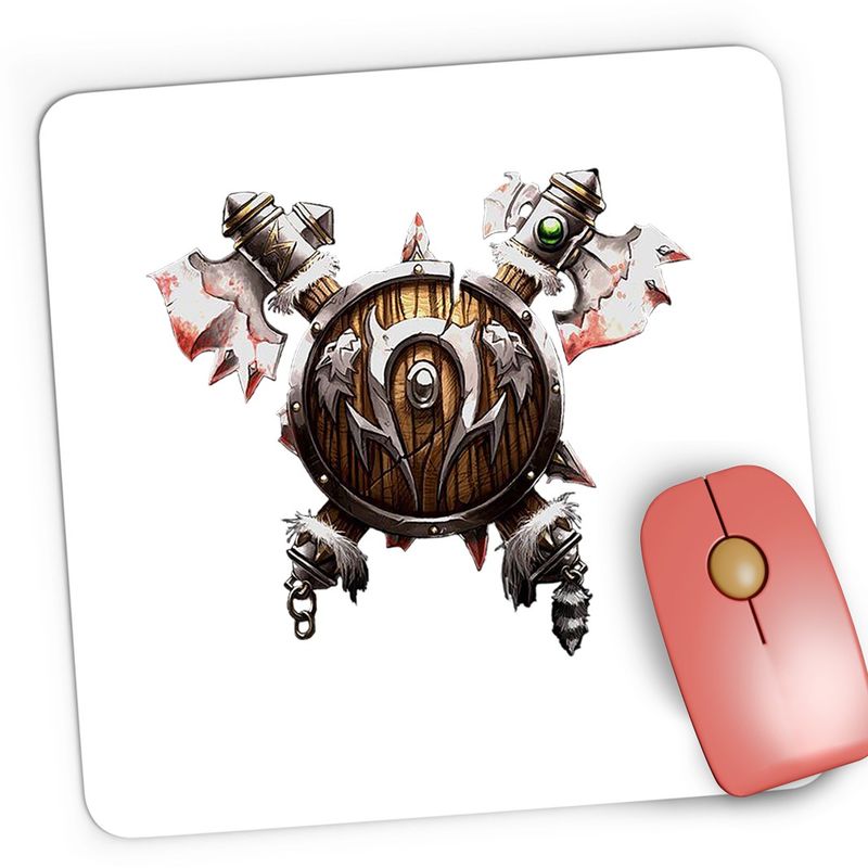 PC, gaming si accesorii - Periferice PC - Mousepad - Mousepad Gaming World of Warcraft Orc Race Crest WoW, 21x19 cm - Infinity.ro