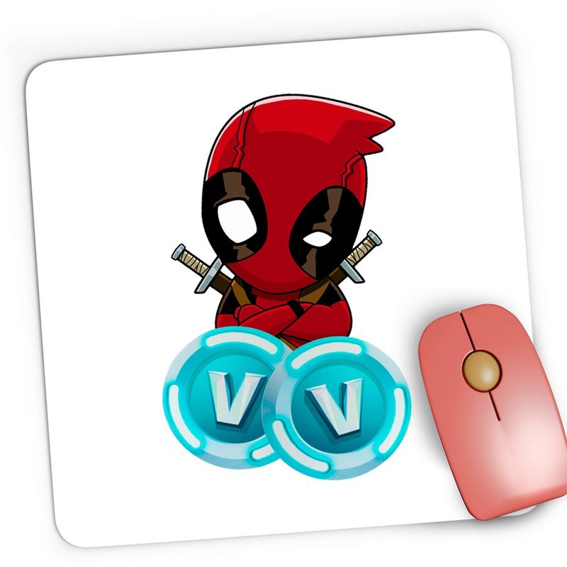 PC, gaming si accesorii - Periferice PC - Mousepad - Mousepad Gaming eadpool Fortnite VBucks Ninja, 21x19 cm - Infinity.ro