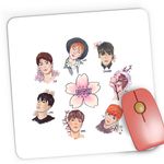 PC, gaming si accesorii - Periferice PC - Mousepad - Mousepad Gaming BTS All Crew Gang Flower, 21x19 cm - Infinity.ro