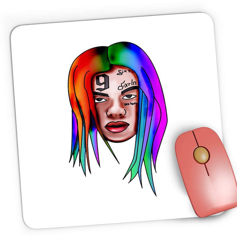 PC, gaming si accesorii - Periferice PC - Mousepad - Mousepad Gaming Tekashi Face 6ix9ine Rap, 21x19 cm - Infinity.ro