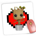 PC, gaming si accesorii - Periferice PC - Mousepad - Mousepad Gaming Baby Groot Minecraft Love Heart Inima, 21x19 cm - Infinity.ro