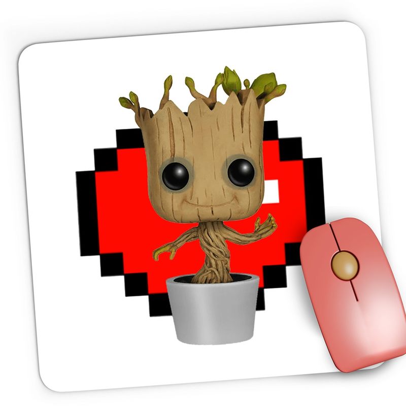 PC, gaming si accesorii - Periferice PC - Mousepad - Mousepad Gaming Baby Groot Minecraft Love Heart Inima, 21x19 cm - Infinity.ro