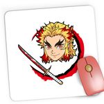 PC, gaming si accesorii - Periferice PC - Mousepad - Mousepad Gaming Demon Slayer Kyojuro Rengoku Sabie Samurai, 21x19 cm - Infinity.ro