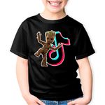 Fashion, accesorii si bijuterii - Copii - Imbracaminte copii - Tricouri copii - Tricou copii Baby Groot Tiktok Creator Star, negru, XS Copii - Infinity.ro