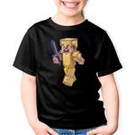 Fashion, accesorii si bijuterii - Copii - Imbracaminte copii - Tricouri copii - Tricou copii Minecraft Gold Skin Cool, negru, XS Copii - Infinity.ro