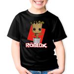 Fashion, accesorii si bijuterii - Copii - Imbracaminte copii - Tricouri copii - Tricou copii Baby Groot Roblox Cute Tree Love, negru, XS Copii - Infinity.ro