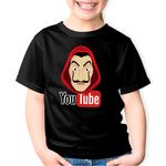 Fashion, accesorii si bijuterii - Copii - Imbracaminte copii - Tricouri copii - Tricou copii Casa de Papel Youtube Creator, negru, XS Copii - Infinity.ro