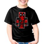 Fashion, accesorii si bijuterii - Copii - Imbracaminte copii - Tricouri copii - Tricou copii Deadpool Minecraft Roblox Skin, negru, XS Copii - Infinity.ro