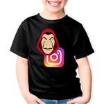 Fashion, accesorii si bijuterii - Copii - Imbracaminte copii - Tricouri copii - Tricou copii Casa de Papel Instagram Creator Insta, negru, M Copii - Infinity.ro