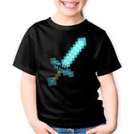 Fashion, accesorii si bijuterii - Copii - Imbracaminte copii - Tricouri copii - Tricou copii Dead by Daylight Minecraft Horror Diamond Sword, negru, XS Copii - Infinity.ro