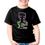 Fashion, accesorii si bijuterii - Copii - Imbracaminte copii - Tricouri copii - Tricou copii Enderman Creeper Builder Minecraft, negru, XS Copii - Infinity.ro